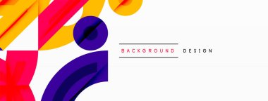 Dairesel ve yuvarlak elementlerin yer aldığı soyut geometrik arkaplan. Kalın kontrast, pürüzsüz gradyanlar, dinamik kompozisyon, fütüristik stil