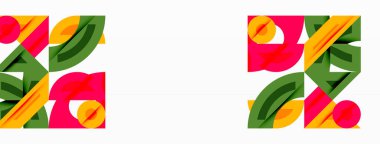 Dairesel ve yuvarlak elementlerin yer aldığı soyut geometrik arkaplan. Kalın kontrast, pürüzsüz gradyanlar, dinamik kompozisyon, fütüristik stil