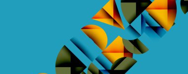 Minimum geometrik soyut arkaplan. Çember kare ve üçgen tasarımı