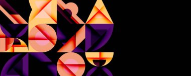 Minimum geometrik soyut arkaplan. Çember kare ve üçgen tasarımı