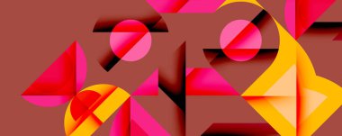 Minimum geometrik soyut arkaplan. Çember kare ve üçgen tasarımı