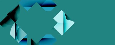 Daireler, yarı daireler, kareler ve yuvarlak üçgenler. Duvar kağıdı, afiş, arkaplan, kart, kitap illüstrasyonu, iniş sayfası için geometrik mozaik mozaik desen soyut arkaplan