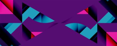 Birbirine kenetlenmiş dairesel ve açısal şekillerle soyut geometrik bileşim, pürüzsüz gradyanlar ve beyaz arkaplan üzerinde keskin karşıtlıklar