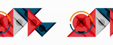 Katmanlı üçgenler, daireler ve gradyanlarla birlikte geometrik soyut tasarım, keskin zıtlıklar ve derinlikle yapılandırılmış bir model oluşturur.