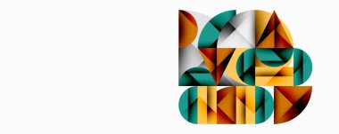 Katmanlı daireler ve açısal segmentlerle modern soyut kompozisyon gradyan, şeffaflık efektleri ve yapılandırılmış geometrik düzen içerir.