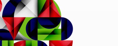 Katmanlı daireler ve açısal segmentlerle modern soyut kompozisyon gradyan, şeffaflık efektleri ve yapılandırılmış geometrik düzen içerir.