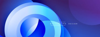 Katmanlı dairesel şekiller canlı renklerde, düzgün geçiş, derinlik efektleri ve modern, fütürist estetiğe sahip, gradyan açısından zengin soyut bir tasarım oluşturur.