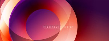 Üst üste binen dairesel şekillere sahip arka plan tasarımı, pürüzsüz gradyanlar ve yumuşak ışıklandırma efektleri, dinamik soyut bir kompozisyon oluşturur