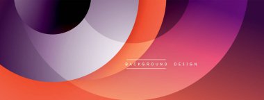 Üst üste binen dairesel şekillere sahip arka plan tasarımı, pürüzsüz gradyanlar ve yumuşak ışıklandırma efektleri, dinamik soyut bir kompozisyon oluşturur