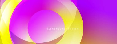 Üst üste binen dairesel şekillere sahip arka plan tasarımı, pürüzsüz gradyanlar ve yumuşak ışıklandırma efektleri, dinamik soyut bir kompozisyon oluşturur