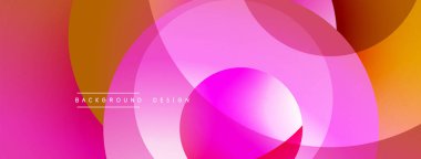 Katmanlı dairesel şekiller canlı renklerde, düzgün geçiş, derinlik efektleri ve modern, fütürist estetiğe sahip, gradyan açısından zengin soyut bir tasarım oluşturur.