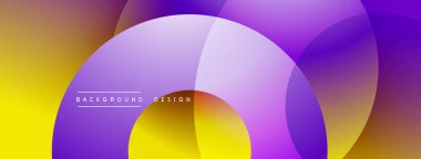 Katmanlı dairesel elementlerle soyut bileşim, eğimlerin ve yumuşak geçişlerin harmanlanması, derinlik, hareket ve görsel uyum hissi yaratır.