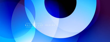 Katmanlı dairesel şekiller canlı renklerde, düzgün geçiş, derinlik efektleri ve modern, fütürist estetiğe sahip, gradyan açısından zengin soyut bir tasarım oluşturur.