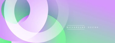 Katmanlı dairesel şekiller canlı renklerde, düzgün geçiş, derinlik efektleri ve modern, fütürist estetiğe sahip, gradyan açısından zengin soyut bir tasarım oluşturur.