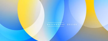 Katmanlı dairesel elementlerle soyut bileşim, eğimlerin ve yumuşak geçişlerin harmanlanması, derinlik, hareket ve görsel uyum hissi yaratır.