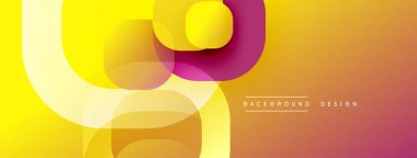 Çembersel soyut tasarım üst üste binen yarı saydam daireler ve yuvarlak şekiller, harmanlanan eğriler ve düzgün eğriler, derinlik, karşıtlık ve dinamik görsel efekt oluşturur.