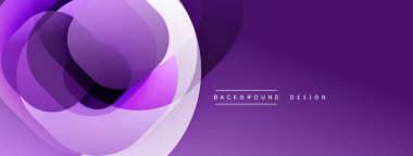 Çembersel soyut tasarım üst üste binen yarı saydam daireler ve yuvarlak şekiller, harmanlanan eğriler ve düzgün eğriler, derinlik, karşıtlık ve dinamik görsel efekt oluşturur.