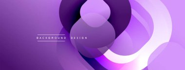 Çembersel soyut tasarım üst üste binen yarı saydam daireler ve yuvarlak şekiller, harmanlanan eğriler ve düzgün eğriler, derinlik, karşıtlık ve dinamik görsel efekt oluşturur.