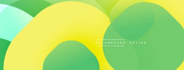 Çembersel soyut tasarım üst üste binen yarı saydam daireler ve yuvarlak şekiller, harmanlanan eğriler ve düzgün eğriler, derinlik, karşıtlık ve dinamik görsel efekt oluşturur.