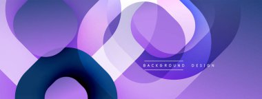 Çembersel soyut tasarım üst üste binen yarı saydam daireler ve yuvarlak şekiller, harmanlanan eğriler ve düzgün eğriler, derinlik, karşıtlık ve dinamik görsel efekt oluşturur.