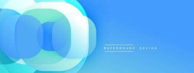 Çembersel soyut tasarım üst üste binen yarı saydam daireler ve yuvarlak şekiller, harmanlanan eğriler ve düzgün eğriler, derinlik, karşıtlık ve dinamik görsel efekt oluşturur.