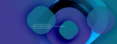 Çembersel soyut tasarım üst üste binen yarı saydam daireler ve yuvarlak şekiller, harmanlanan eğriler ve düzgün eğriler, derinlik, karşıtlık ve dinamik görsel efekt oluşturur.