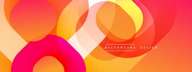 Çembersel soyut tasarım üst üste binen yarı saydam daireler ve yuvarlak şekiller, harmanlanan eğriler ve düzgün eğriler, derinlik, karşıtlık ve dinamik görsel efekt oluşturur.