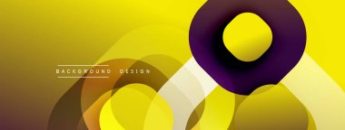 Çembersel soyut tasarım üst üste binen yarı saydam daireler ve yuvarlak şekiller, harmanlanan eğriler ve düzgün eğriler, derinlik, karşıtlık ve dinamik görsel efekt oluşturur.