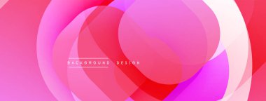 Çembersel soyut tasarım üst üste binen yarı saydam daireler ve yuvarlak şekiller, harmanlanan eğriler ve düzgün eğriler, derinlik, karşıtlık ve dinamik görsel efekt oluşturur.