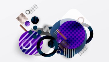 Üstüste binen Şeffaf Geometrik Şekillerle Soyut Çember Tasarımı