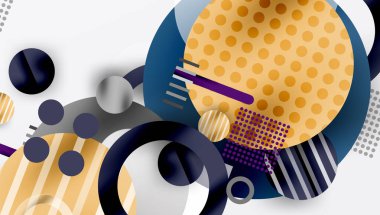 Üstüste binen Şeffaf Geometrik Şekillerle Soyut Çember Tasarımı