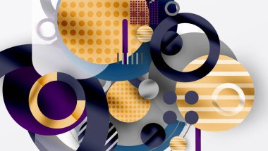 Üstüste binen Şeffaf Geometrik Şekillerle Soyut Çember Tasarımı