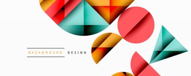 Minimum geometrik soyut arkaplan. Çember kare ve üçgen tasarımı