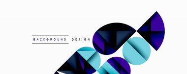 Minimum geometrik soyut arkaplan. Çember kare ve üçgen tasarımı