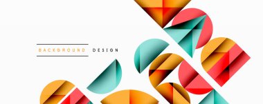 Minimum geometrik soyut arkaplan. Çember kare ve üçgen tasarımı