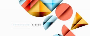 Çemberler ve üçgenlerin kesiştiği soyut geometrik desen. Yüksek kontrastlı kompozisyon derinlik yaratır ve dinamik, modern estetik