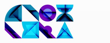 Minimum geometrik soyut arkaplan. Çember kare ve üçgen tasarımı