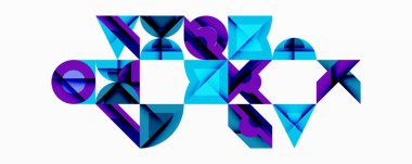 Minimum geometrik soyut arkaplan. Çember kare ve üçgen tasarımı