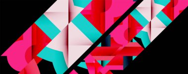 Birbirine kenetlenmiş dairesel ve açısal şekillerle soyut geometrik bileşim, pürüzsüz gradyanlar ve beyaz arkaplan üzerinde keskin karşıtlıklar