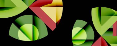 Birleştirilmiş açısal ve eğri şekilli soyut geometrik çizimler, pürüzsüz eğimli dinamik bileşimler ve kalın karşıtlıklar