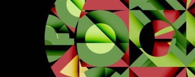 Birleştirilmiş açısal ve eğri şekilli soyut geometrik çizimler, pürüzsüz eğimli dinamik bileşimler ve kalın karşıtlıklar