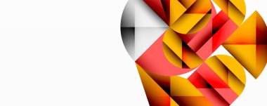 Katmanlı daireler ve açısal segmentlerle modern soyut kompozisyon gradyan, şeffaflık efektleri ve yapılandırılmış geometrik düzen içerir.