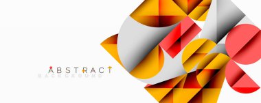 Katmanlı daireler ve açısal segmentlerle modern soyut kompozisyon gradyan, şeffaflık efektleri ve yapılandırılmış geometrik düzen içerir.