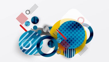 Üstüste binen Şeffaf Şekillerle Soyut Geometrik Arkaplan