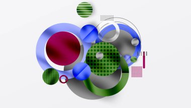 Üstüste binen Şeffaf Geometrik Şekillerle Soyut Çember Tasarımı