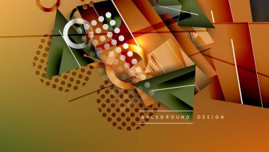 Soyut arkaplan - üst üste binen daireler, dikdörtgenler, ve yüksek eğimli üçgenler. Yarı saydam şekiller derinlik ve denge yaratır