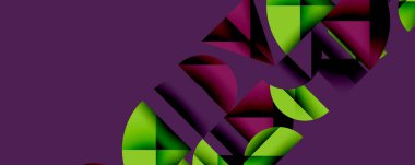 Minimum geometrik soyut arkaplan. Çember kare ve üçgen tasarımı