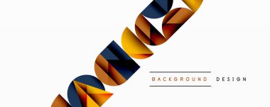 Çemberler ve üçgenlerin kesiştiği soyut geometrik desen. Yüksek kontrastlı kompozisyon derinlik yaratır ve dinamik, modern estetik