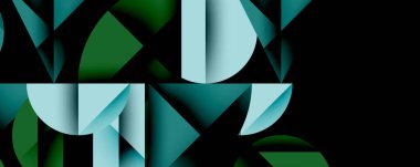 Minimum geometrik soyut arkaplan. Çember kare ve üçgen tasarımı