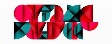 Minimum geometrik soyut arkaplan. Çember kare ve üçgen tasarımı